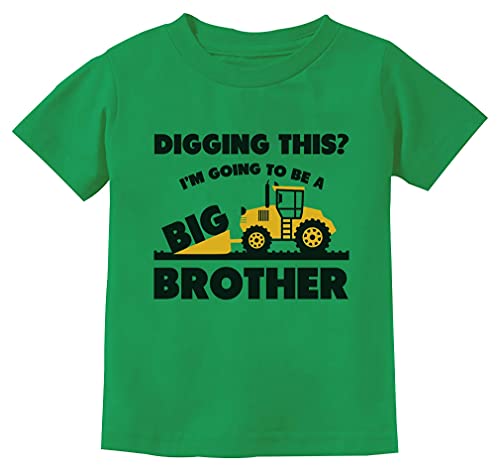 Going to Be A Big Brother Gift for Tractor Loving Boys Toddler Infant Kids T-Shirt 3T Green