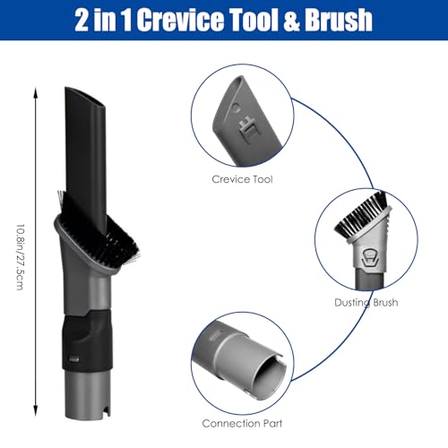 Image of Alrens 2-in-1 Duster Crevice Tool for Shark Rocket & Rotator Vacuum NV650 | Compatible with Shark Rocket HV300, Rotator NV751 NV752 NV650 NV680 and More, Ideal for Tight Gaps, Upholstery & Furniture