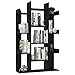 Bounv Libreria da Parete, Libreria Scaffale, Porta Dvd a Colonna, Libreria Moderna, in Truciolato, Nera 86x25,5x140 cm