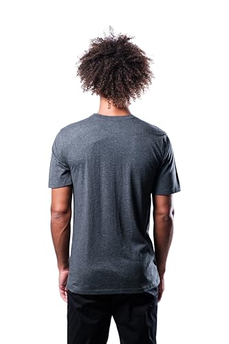 Ultra Game NBA Men's Upright Logo Short Sleeve Tee Shirt, Heather Charcoal - Image 3