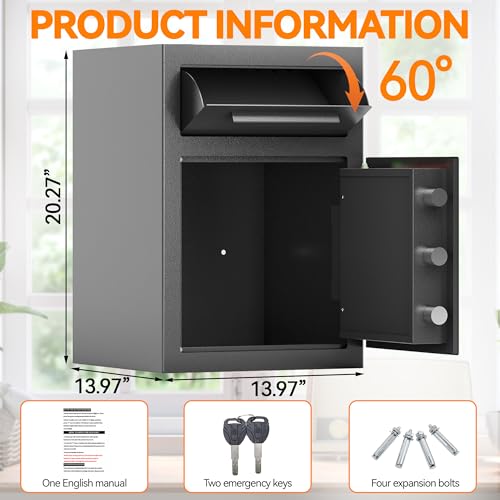 Caja fuerte con ranura de 2.6 pies cúbicos y cerradura electrónica de código 4