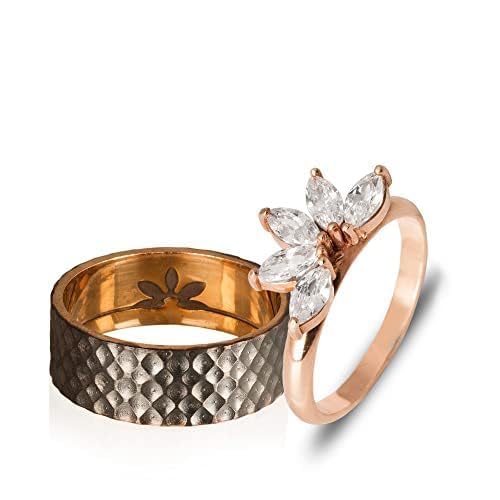 Conjunto de plata de Alianza 'Flor de Loto'