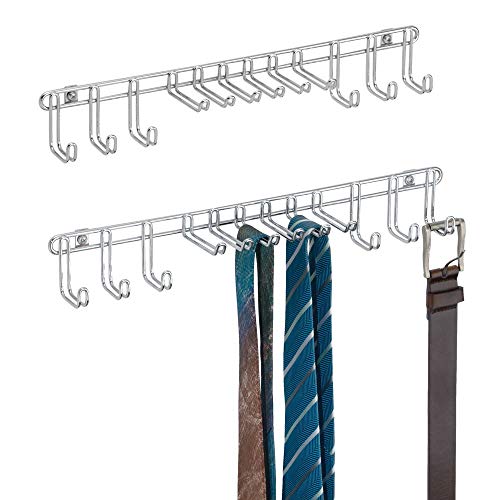 mDesign Metal Wall Mount Closet Storage Organizer Rack for Bedroom, Closet, Entryway