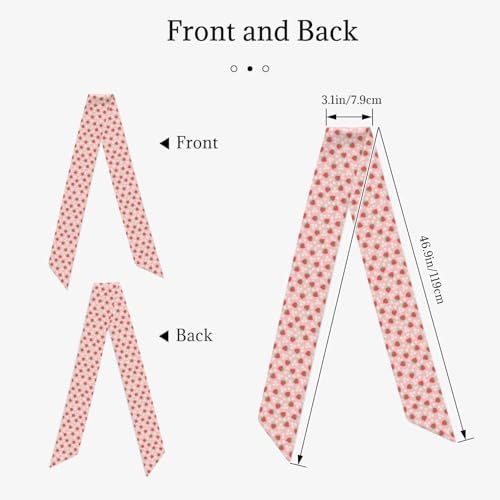 Pink Geometric Polygons Women's Scarf Long Silk Scarf Lightweight Fashion Silk Satin Head Scarves Wristband2