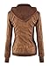 MBJ WJC664 Womens Faux Leather Jacket with Hoodie XXL CAMEL