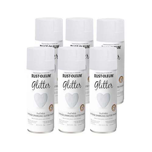 Image of Rust-Oleum 299426-6PK Specialty Glitter Spray Paint, 10.25 Oz, Pearl White, 6 Pack