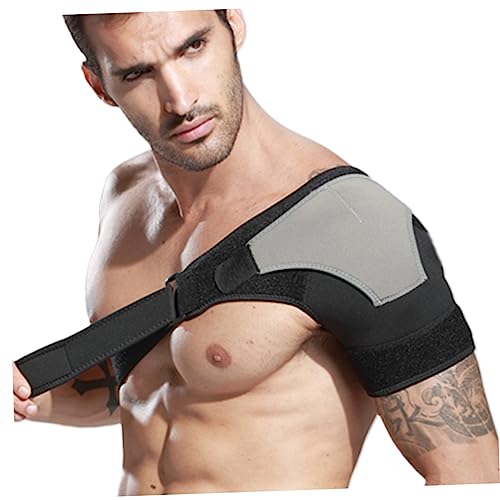 WOFASHPURET Adjustable Breathable Shoulder Strap Support for Outdoor Sports Non Slip for Left Shoulder Relief From Injuries Comfortable Day Wear Black Grey