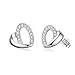 Produktbild Abiguelle Ohrstecker Damen Silber Ohrstecker Zirkonia Ohrringe Schmuck 925 Sterling Silber Ohrringe für Damen, Liebe Herz Ohrringe, Geschenk für Frauen Mädchen