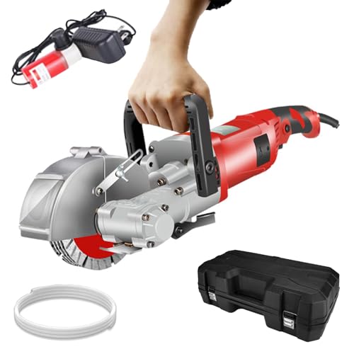 Eastnmythet Scanalatrice per Muri, Sega Elettrica per Cemento, Macchina per Il Taglio di Scanalature per Muri, Macchina per Scanalature per Cemento per Mattoni, Marmo e Pavimenti,Red