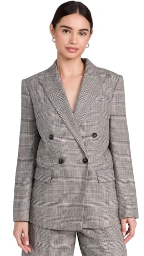 Vince Women's Plaid Double Breasted Blazer