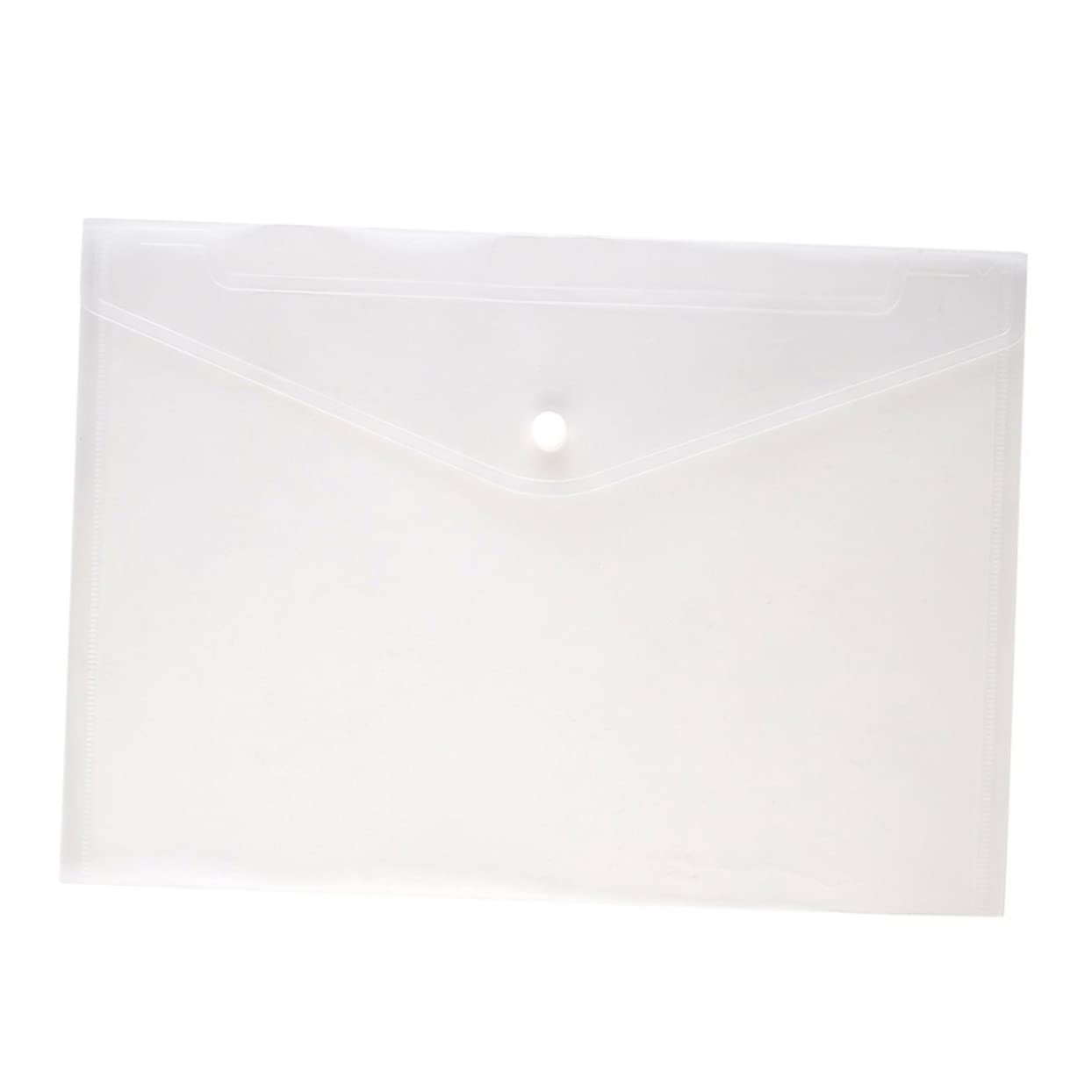 Folder Documenti A4 30 Pezzi in Pp Bianco con Bottone a Pressione | Texture Trasparente, Formato Ufficio, Cartella per Archiviazione e Gestione Fogli