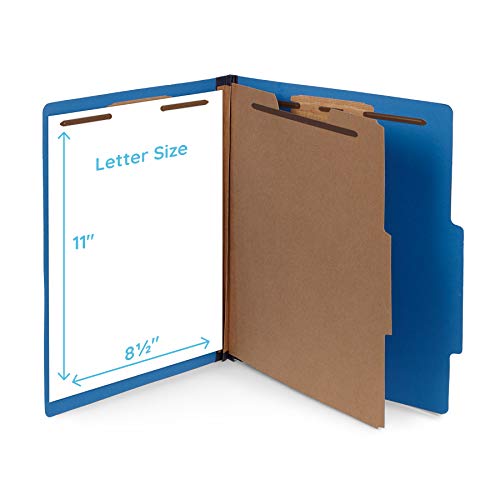 10 Dark Blue Classification Folders - 1 Divider - 2 Inch Tyvek Expansions - Durable 2 Prongs Designed To Organize Standard Medical Files, Office Reports - Letter Size, Dark Blue, 10 Pack #TOP1