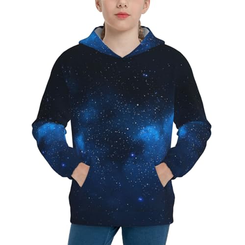 Blue Starry Boy, Girls Sports Shirt Youth Pullover Fashion Hooded Sweatshirt3