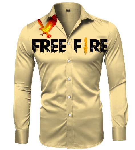 D'Fine Star Men's Cotton Blend Printed 2.5 m Unstitched Shirt Fabric, Free Fire; [D_150_Free Fire]