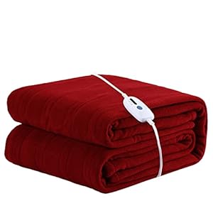 McJaw Electric Heated Blanket Full Size 72″x84″ Large Fleece Warm Bedding Blanket for Whole Body 4 Heating Levels and 10 Hours Auto-Off Overheating Protection – Red
