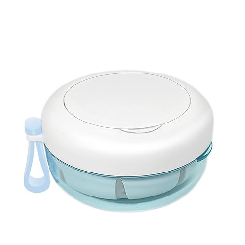 Miniatura 8 de Estuche para dentaduras postizas, estuche de baño portátil para dentaduras postizas, caja de baño sin fugas con colador y espejo (gris)