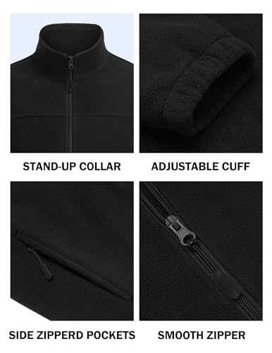 Image of COOFANDY Mens Polar Fleece Jacket Lightweight Full Zip Jackets Outdoor Coat