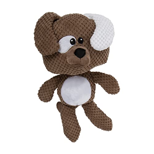 Image of goDog Checkers Dog Squeaky Plush Dog Toy, Chew Guard Technology - Brown, Large