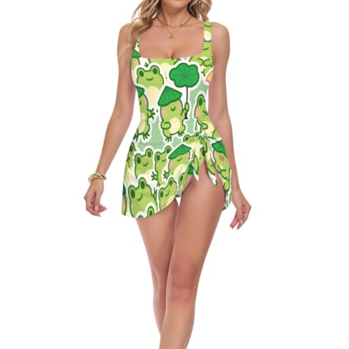 Maillot de bain amincissant vert grenouille pour vos journées à la piscine