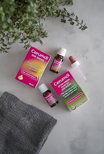 Cerumol Dual Action Ear Drops, 10ml, Gentle Formulation, Helps Relieve Symptoms of Ear Wax, Softens Earwax, Dropper Included