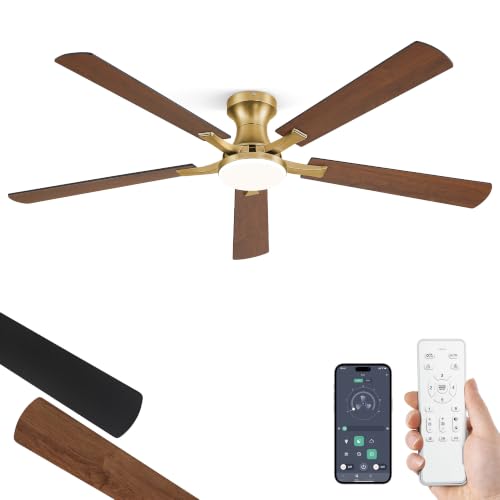Image of ZMISHIBO 60 Inch Ceiling Fans with Lights, Remote&App Control, Flush Mount