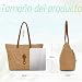 Imagen de EVEOUT Bolso de Hombro Rafia Sintética para Mujer Verano Boho Ligero Grande Shopper Bolso Tote Paja Tejido para Playa Vacaciones
