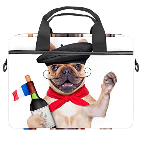 Sacoche ordinateur portable 14 pouces et housse 13.3 avec bandoulière motif bouledogue