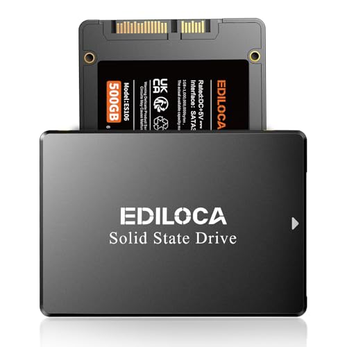 Ediloca 500GB SSD Internal Solid State Drive 2.5" SATA III 6Gb/s, 540MB/s Read Speed 3D TLC NAND, 500GB SATA SSD PC/Laptop Upgrade, Shock-Resistant & Drop-Proof(ES106)