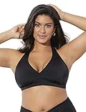 Swimsuits For All Women's Diva Halter Bikini Top - 6, Jet Black (Plus