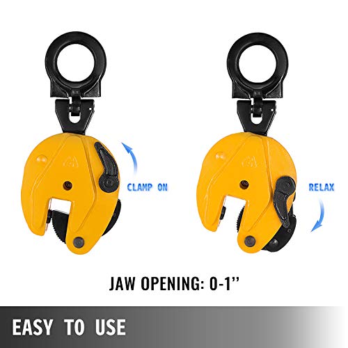 Bestequip 1T Plate Clamp 2200Lbs Plate Lifting Clamp Jaw Opening 0.6 Inch Vertical Plate Clamp For Lifting And Transporting #TOP4