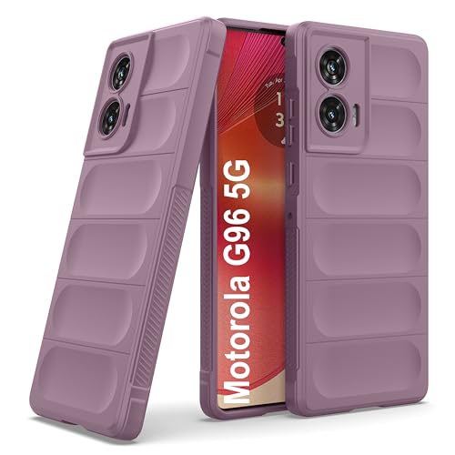 amazon basics Back Case Cover for Motorola G96 5G | Compatible for Motorola G96 5G Back Cover | Liquid Silicon Magic Case with Camera Protection | Lavender