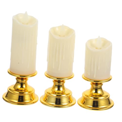 Velas cónicas parpadeantes doradas para decorar la mesa en el Día de San Valentín 4