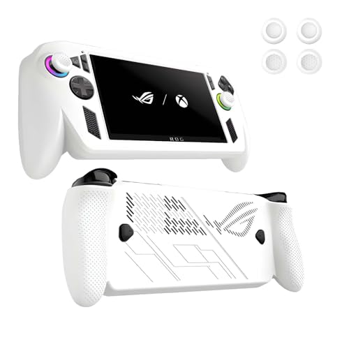 Case for ASUS ROG Xbox Ally X,NOUKAJU Game Console Case with Keycaps,Anti-Drop, Anti-Scratch,Shockproof,Silicone Protective Cover for ASUS ROG Xbox Ally X Handheld Video Game Console(White)