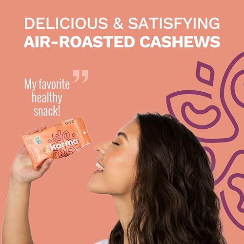 Image of Cinnamon Cashews with Skin by Karma Nuts, Whole, Sweet, Roasted, Vegan, Gluten Free, Low Net Carb, Natural, Everyday Nut Snack, 1.5 Ounce (12 Snack Packs)