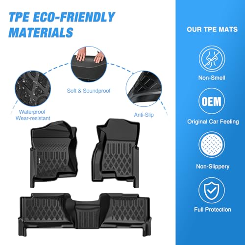 Image of Nilight Floor Mats for Chevy Silverado GMC Sierra Crew Cab 1500 2500 3500 | 1999 2000 2001 2002 2003 2004 2005 2006,2007 Silverado GMC Sierra Classic Body,2000-2006 Suburban Yukon XL Escalade ESV