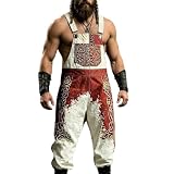 Munweiyu Vikings Latzhose Herren Nordische Mythologie Latzhosen Latzanzug Wikinger Drucken Arbeitslatzhose Totem Arbeitshose Männer Casual Jumpsuit Sommer Overall Regulär Fit