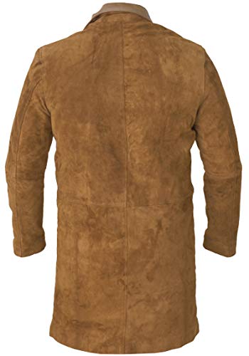 Mens Long-mire Sheriff Walt Robert Taylor Brown Suede Leather Coat Jacket Men2