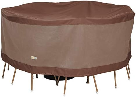 Duck Covers Ultimate Water-Resistant 72 Inch Round Patio Table & Chair Set Cover, Outdoor Table Cover