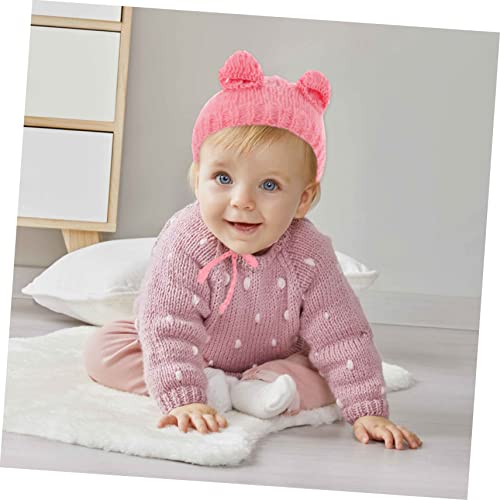 Toddmomy 1 Conjunto De Gorro De Malha De Fio Rosa Gorro De Malha De Bebê Fralda Calças De Crochê Sus