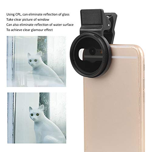 Filtro CPL de 37 mm para smartphone y clip para eliminar reflejos 3