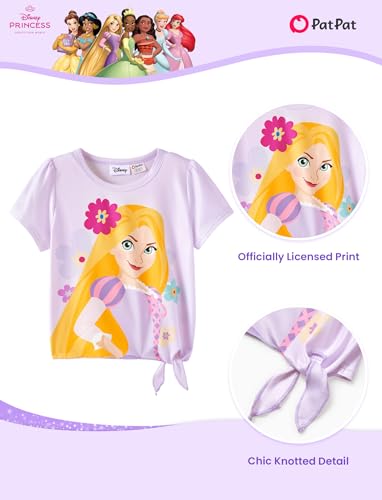 Image of Disney Frozen Elsa Stitch Minnie Princess Toddler Girls' T-Shirt & Double Ruffle Skirt 2 Piece Outfit Summer Clothes Set 2-9Y