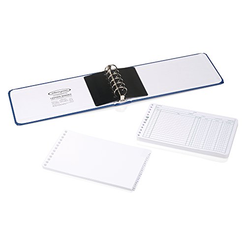 Wilson Jones Ring Ledger Outfit, Bookkeeping System with Ring Binder, Ledger Sheets, and A-Z Indexes (W0203-58BLA), Blue, 1.5"