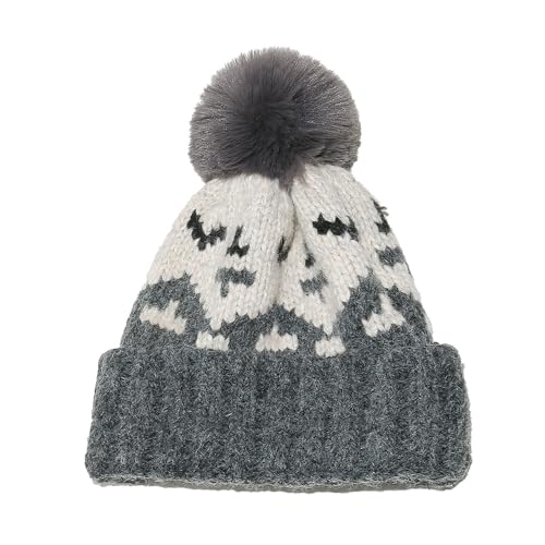 Bonnet d'hiver à pompon torsadé tricoté chaud pour homme et femme