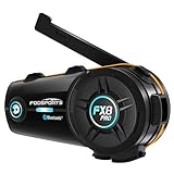 Fodsports FX8 PRO Motorcycle Bluetooth Intercom, 10-Rider Group Helmet Communication System, Music Sharing, Universal Wireless Interphone（APP/Waterproof/Stereo Music/GPS/2 Mics） (Single Pack)