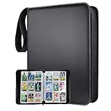 EDGYSENSE Large Trading Card Binder – 900 Pockets (50 Removable Sleeves) – Waterproof PU Leather Zipper Album Durable Card Holder Case for Collectors