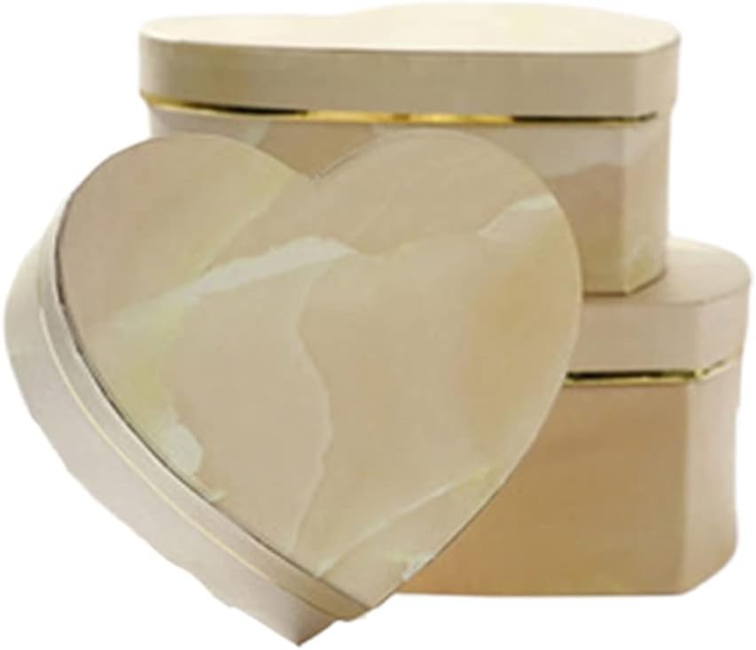 3 Pcs Heart Shaped Gift Box Marble Candy Packing For Case Container Jewelry Necklace Rings Decorative Storage Organizer For Wedding Birthday Marble Gift Box Heart-Shaped Wedding Candy Boxes For Party