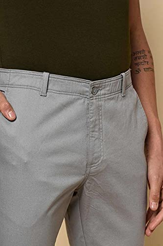 Image of blackberrys Structured Cotton Blend Slim Fit Mens Trousers (S211113-FSADWH-P)