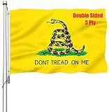 REIDFERR Dont Tread on Me Flag 2x3 Outdoor Double Sided Gadsden Flags Heavy Duty 3ply Vibrant Colors