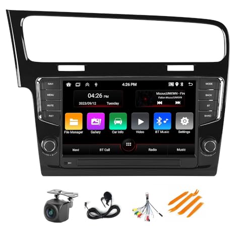Android Stereo Radio for VW Golf 7 MK7 2013-2018, Biorunn 9 Inch GPS Navi Car-Play Android Auto Upgrade IPS WiFi Blue-Tooth RDS Head Unit 2GB RAM 32GB ROM