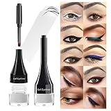 LSxia 2-in-1 Gel Eyeliner Set, Tattoo Eyeliner Waterproof Smudge Proof Eyeliner Gel Eye-liner Pot Cr